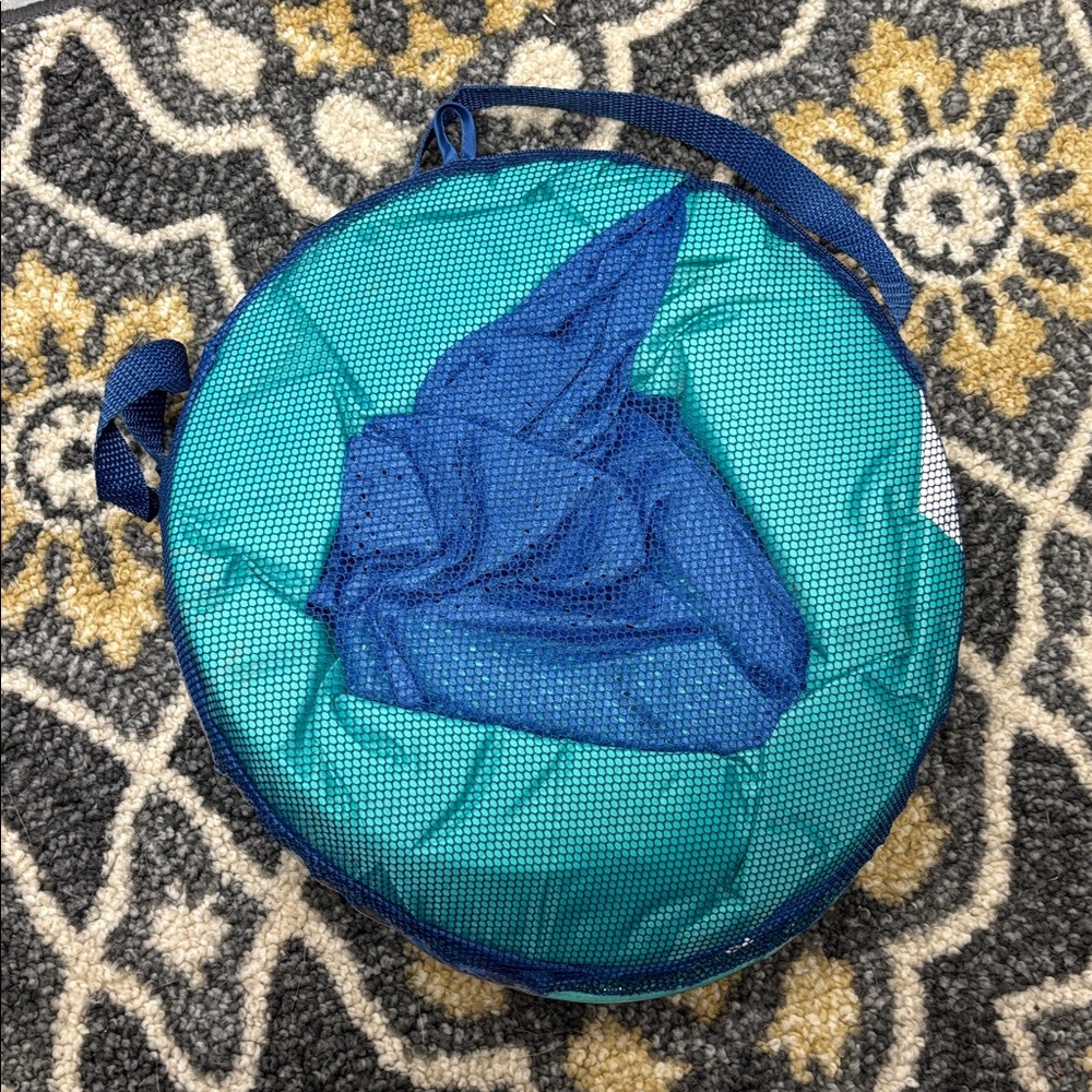 Swimways Spring Float Papasan Inflatable Mesh Seat Round Pool Blue Lounge Chair - Picture 4 of 4